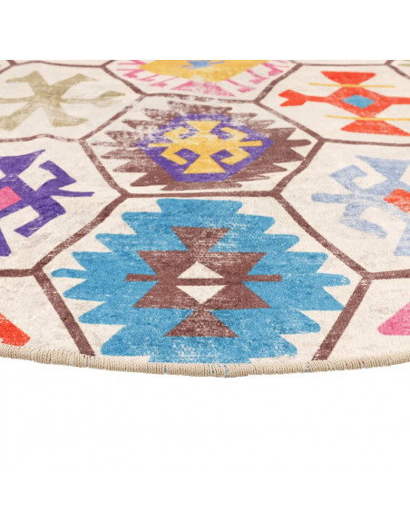 Tappeto Lavabile Multicolore Ø 120 cm Antiscivolo