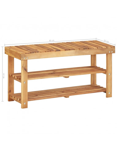 Scarpiera 90x32x46 cm in Legno Massello di Acacia