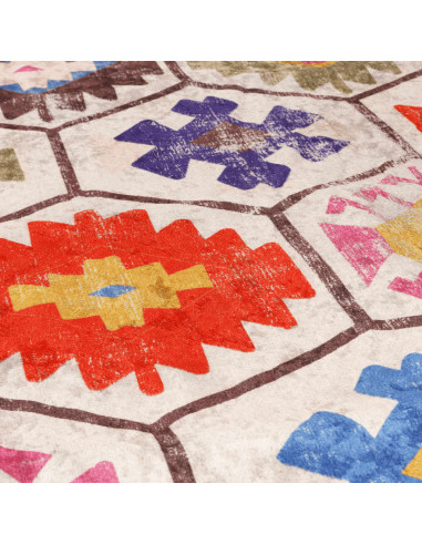 Tappeto Lavabile Multicolore Ø 120 cm Antiscivolo