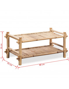 Scarpiera a 2 Livelli in Legno di Bambù