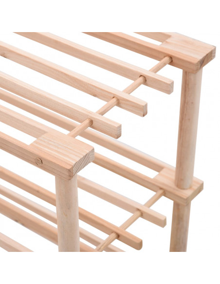 Scarpiera a 4 Livelli in Legno Massello di Abete