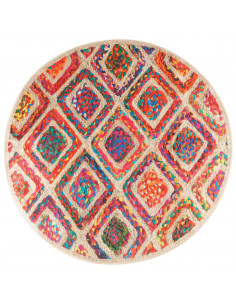 Tappeto Lavabile Multicolore Ø 120 cm Antiscivolo