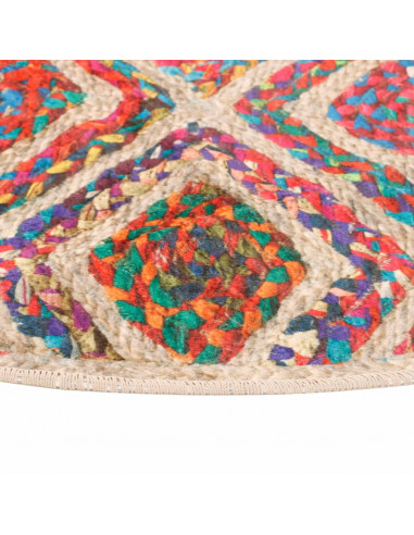 Tappeto Lavabile Multicolore Ø 120 cm Antiscivolo