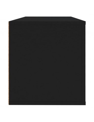 Scarpiera a Muro Nero 100x35x38 cm in Legno Multistrato