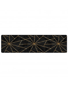 Tappeto Lavabile Nero e Oro 80x300 cm
