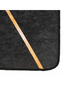 Tappeto Lavabile Nero e Oro 80x300 cm 2