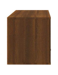 Scarpiera a Muro Rovere Marrone 70x35x38 cm Legno Massello Pino