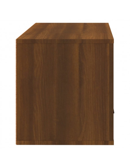Scarpiera a Muro Rovere Marrone 70x35x38 cm Legno Massello Pino
