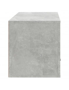Scarpiera a Parete Grigio Cemento 70x35x38 cm Legno Multistrato