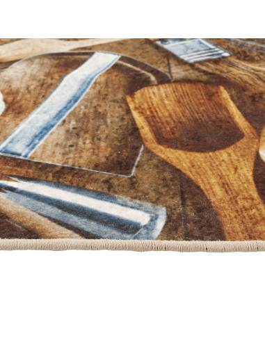 Tappeto da Cucina Multicolore 60x180 cm Lavabile Antiscivolo