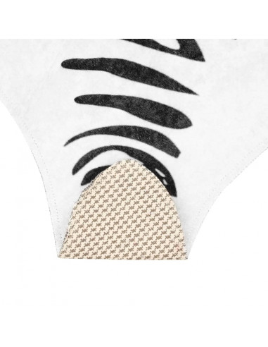 Tappeto Nero Bianco 120x170 Motivo Zebrato Lavabile Antiscivolo