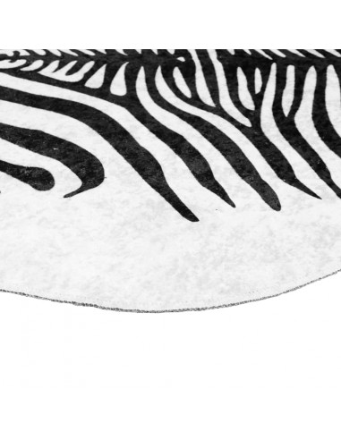 Tappeto Nero Bianco 120x170 Motivo Zebrato Lavabile Antiscivolo
