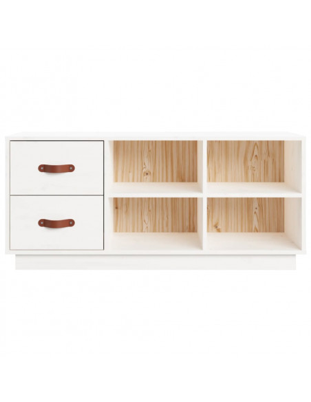 Scarpiera Bianca 100x34x45 cm in Legno Massello di Pino