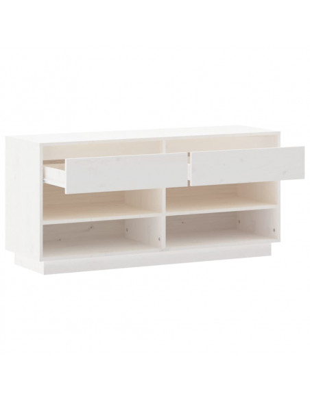 Scarpiera Bianca 110x34x52 cm in Legno Massello di Pino