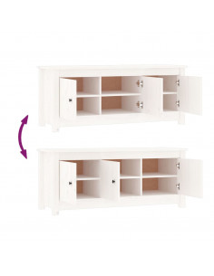 Scarpiera Bianca 110x38x45,5 cm in Legno Massello di Pino