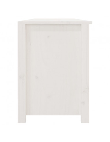 Scarpiera Bianca 160x36,5x50 cm in Legno Massello di Pino