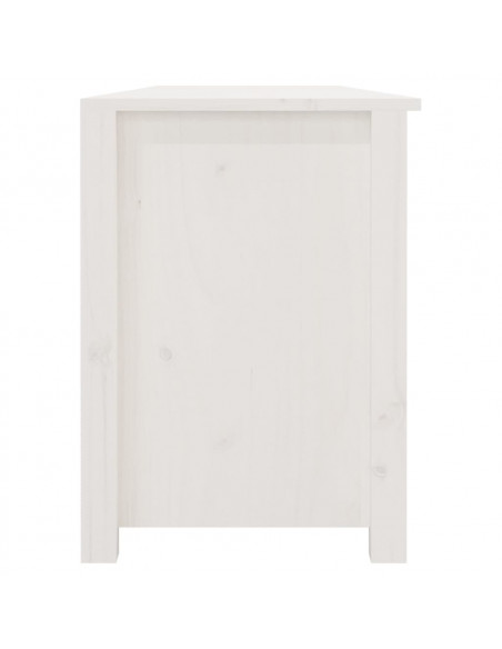 Scarpiera Bianca 160x36,5x50 cm in Legno Massello di Pino