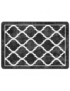 Tappeto Lavabile Nero e Bianco 120x180 cm Antiscivolo
