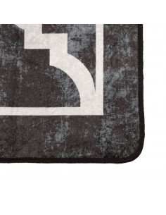 Tappeto Lavabile Nero e Bianco 120x180 cm Antiscivolo 2