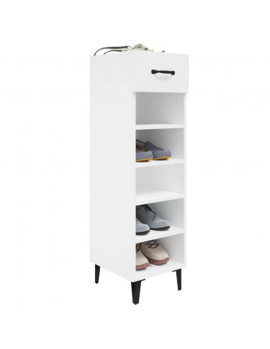 Scarpiera Bianca 30x35x105 cm in Legno Multistrato