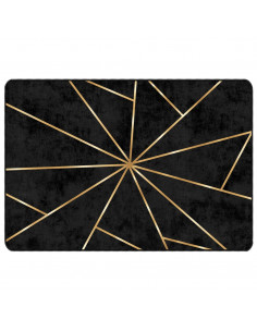 Tappeto Lavabile Nero e Oro 160x230 cm Antiscivolo