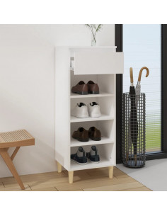 Scarpiera Bianca 40x36x105 cm in Legno Multistrato