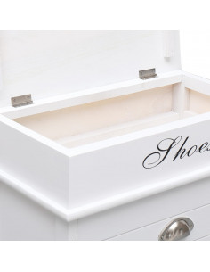 Scarpiera Bianca 50x28x58 cm in Legno di Paulownia