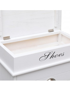 Scarpiera Bianca 50x28x98 cm in Legno di Paulownia