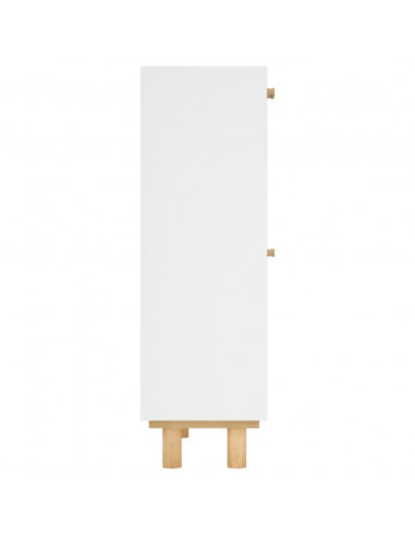 Scarpiera Bianca 52x25x80cm Legno Multistrato e Rattan Naturale