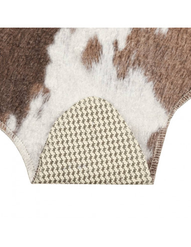 Tappeto Marrone e Bianco 120x170cm Mucca Lavabile Antiscivolo