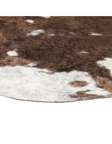 Tappeto Marrone e Bianco 120x170cm Mucca Lavabile Antiscivolo