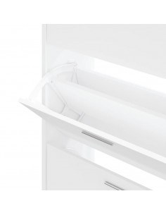 Scarpiera Bianca 63x24x103 cm in Legno Multistrato