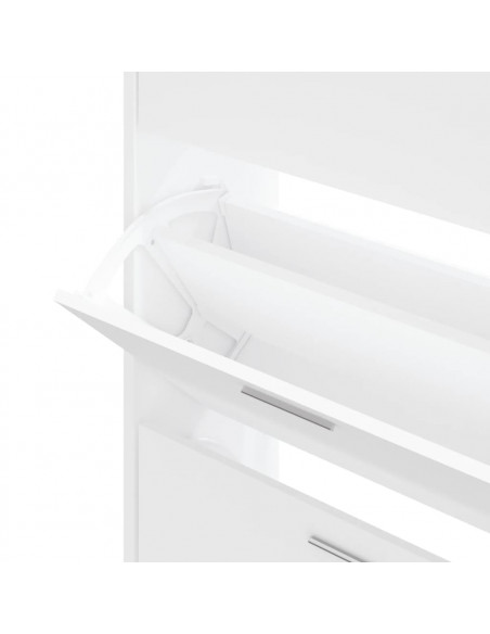 Scarpiera Bianca 63x24x103 cm in Legno Multistrato