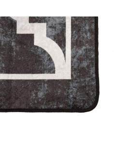 Tappeto Lavabile Nero e Bianco 80x150 cm Antiscivolo 2