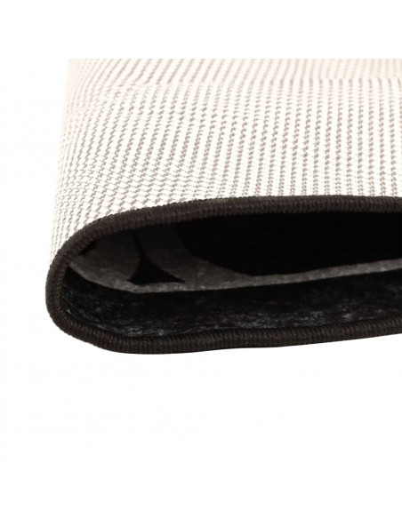 Tappeto Lavabile Nero e Bianco Ø 120 cm Antiscivolo