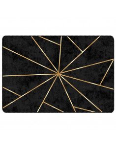 Tappeto Lavabile Nero e Oro 120x180 cm Antiscivolo