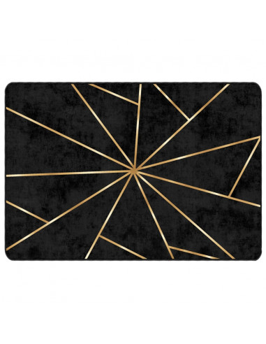 Tappeto Lavabile Nero e Oro 120x180 cm