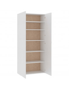 Scarpiera Bianca 80x35,5x180 cm in Legno Multistrato