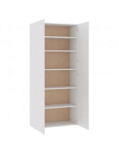 Scarpiera Bianca 80x35,5x180 cm in Legno Multistrato