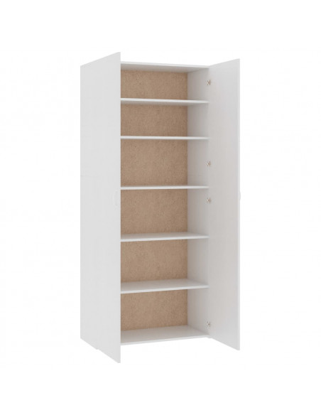 Scarpiera Bianca 80x35,5x180 cm in Legno Multistrato