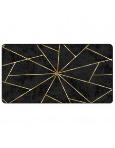 Tappeto Lavabile Nero e Oro 80x150 cm Antiscivolo