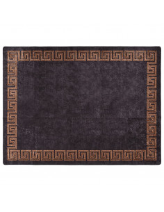 Tappeto Lavabile Nero e Oro 400x300 cm Antiscivolo