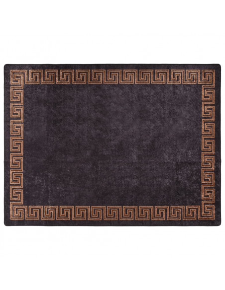 Tappeto Lavabile Nero e Oro 400x300 cm Antiscivolo