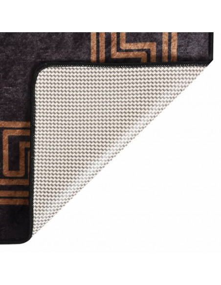 Tappeto Lavabile Nero e Oro 400x300 cm Antiscivolo