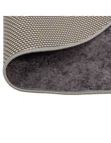 Tappeto Lavabile Grigio Ø 200 cm Antiscivolo