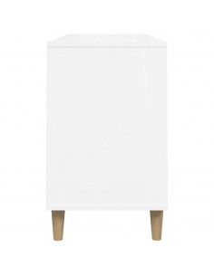 Scarpiera Bianco Lucido 102x36x60 cm in Legno Multistrato