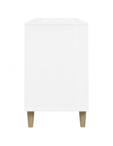 Scarpiera Bianco Lucido 102x36x60 cm in Legno Multistrato