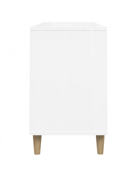 Scarpiera Bianco Lucido 102x36x60 cm in Legno Multistrato