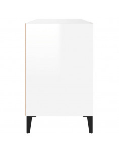 Scarpiera Bianco Lucido 102x36x60 cm in Legno Multistrato