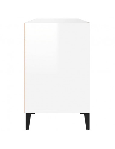 Scarpiera Bianco Lucido 102x36x60 cm in Legno Multistrato